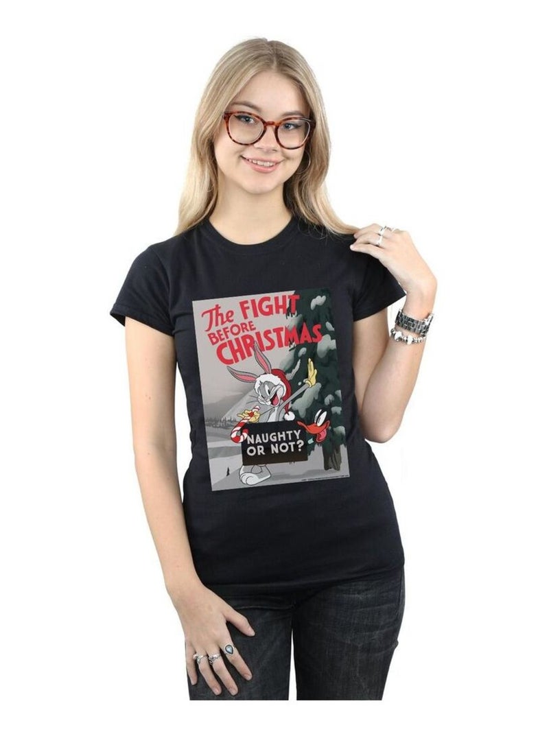 Looney Tunes - T-shirt THE FIGHT BEFORE CHRISTMAS Noir - Kiabi