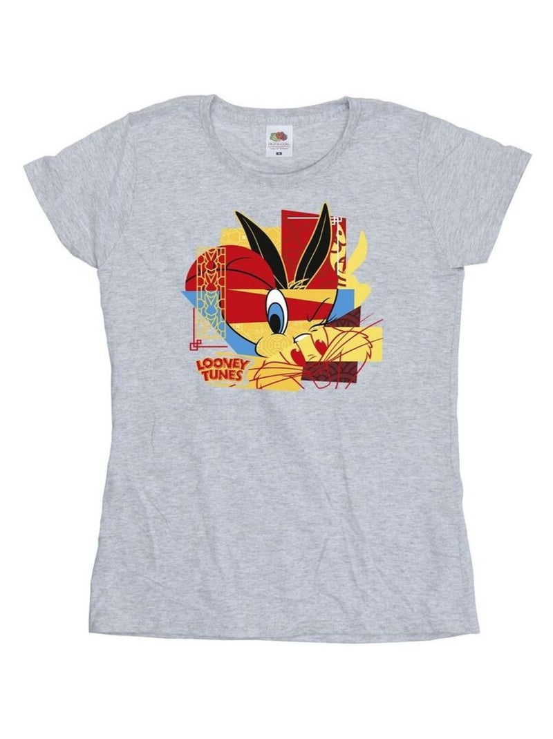 Looney Tunes - T-shirt TWEEDAY RABBIT NEW YEAR Gris chiné - Kiabi