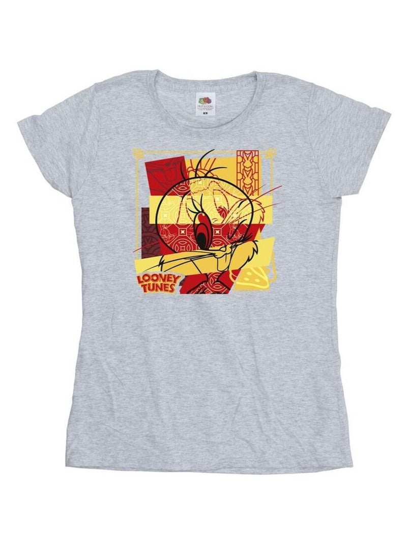 Looney Tunes - T-shirt TWEEDAY RABBIT NEW YEAR Gris chiné - Kiabi