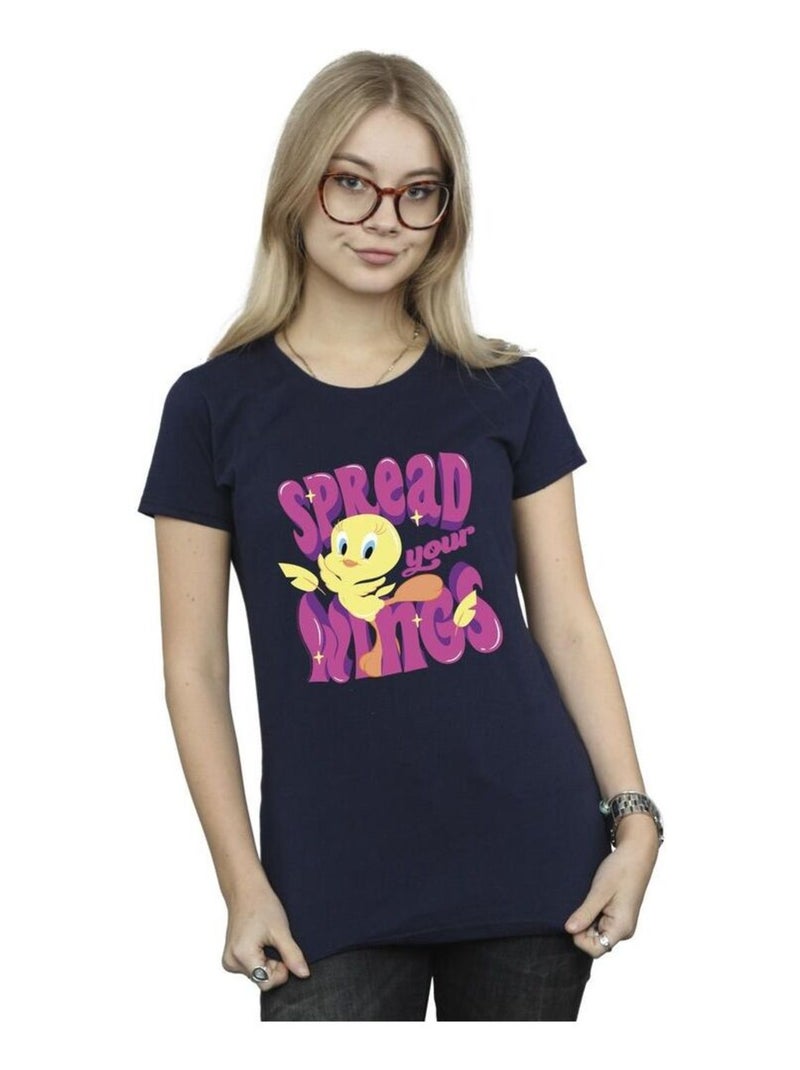 Looney Tunes - T-shirt TWEEDAY SPREAD YOUR WINGS Bleu marine - Kiabi