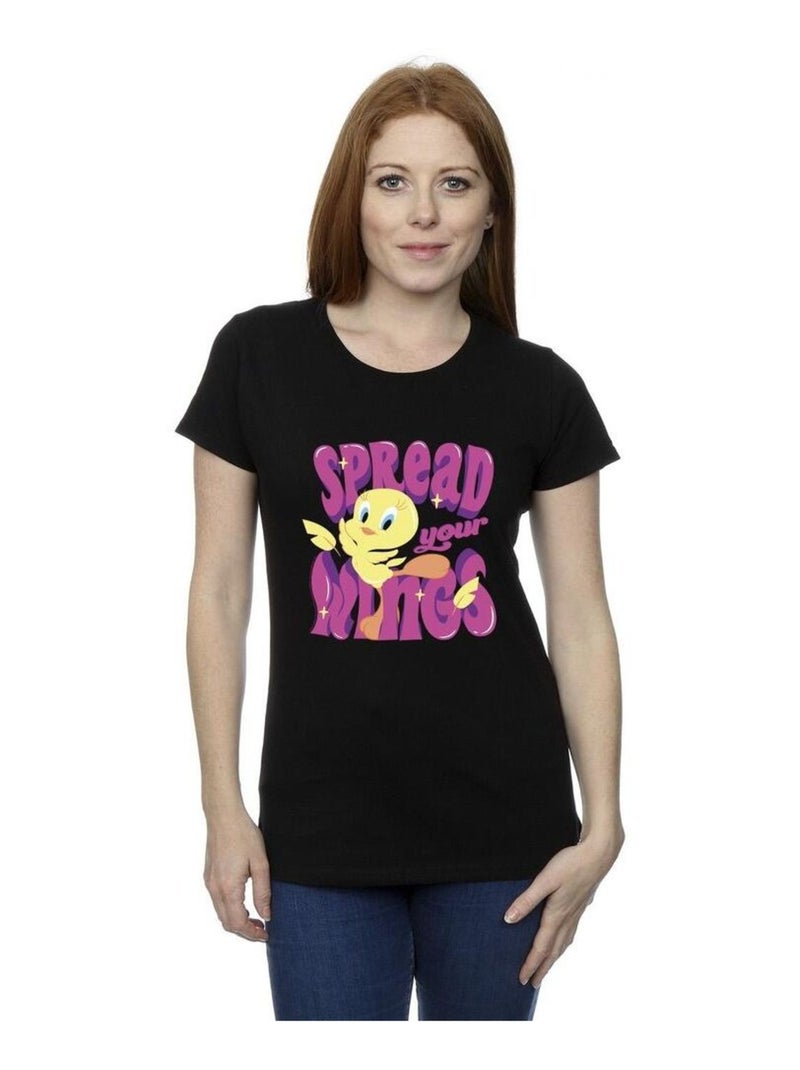 Looney Tunes - T-shirt TWEEDAY SPREAD YOUR WINGS Noir - Kiabi