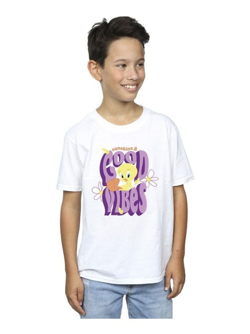 Looney Tunes - T-shirt TWEEDAY SUNSHINE & GOOD VIBES Blanc - Kiabi