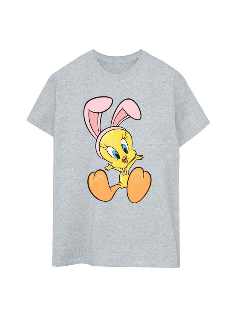Looney Tunes - T-shirt TWEETY PIE BUNNY EARS Gris chiné - Kiabi