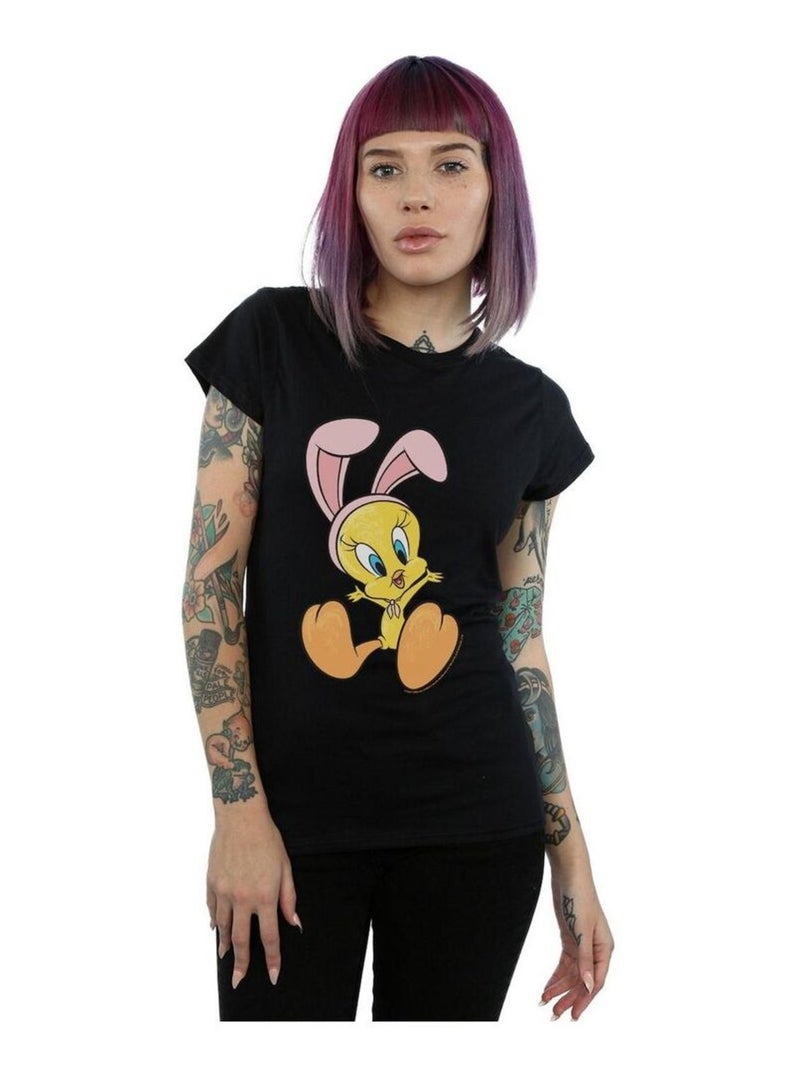 Looney Tunes - T-shirt TWEETY PIE BUNNY EARS Noir - Kiabi