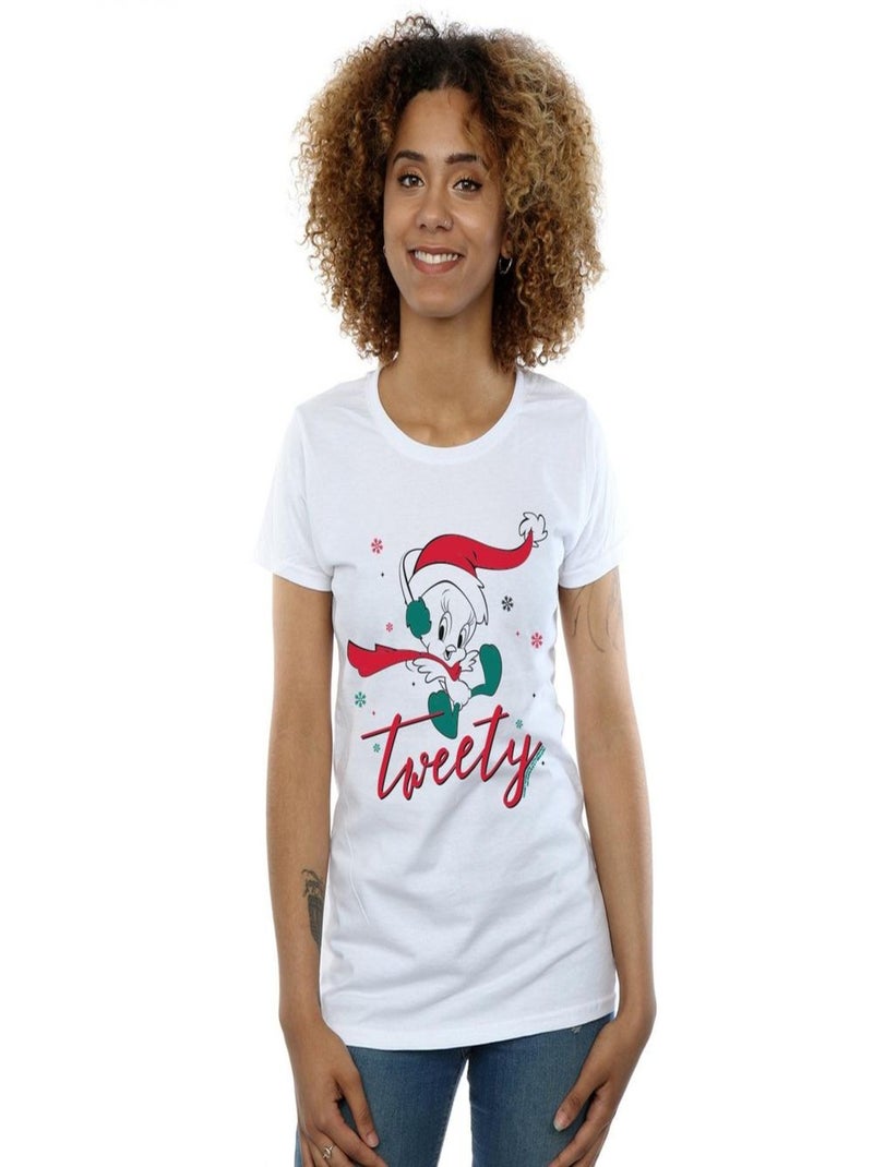 Looney Tunes - T-shirt TWEETY PIE CHRISTMAS Blanc - Kiabi