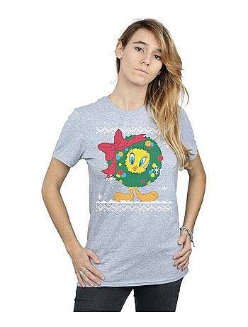 Looney Tunes - T-shirt TWEETY PIE CHRISTMAS FAIR ISLE