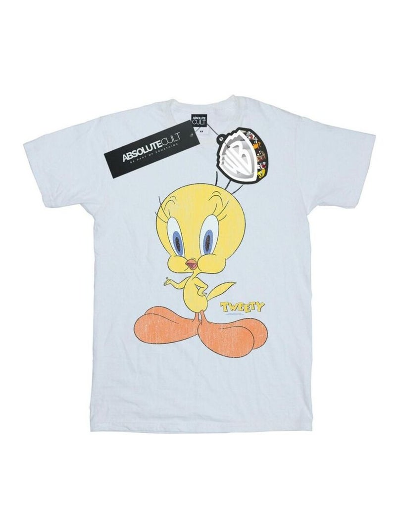 Looney Tunes - T-shirt TWEETY PIE DISTRESSED Blanc - Kiabi