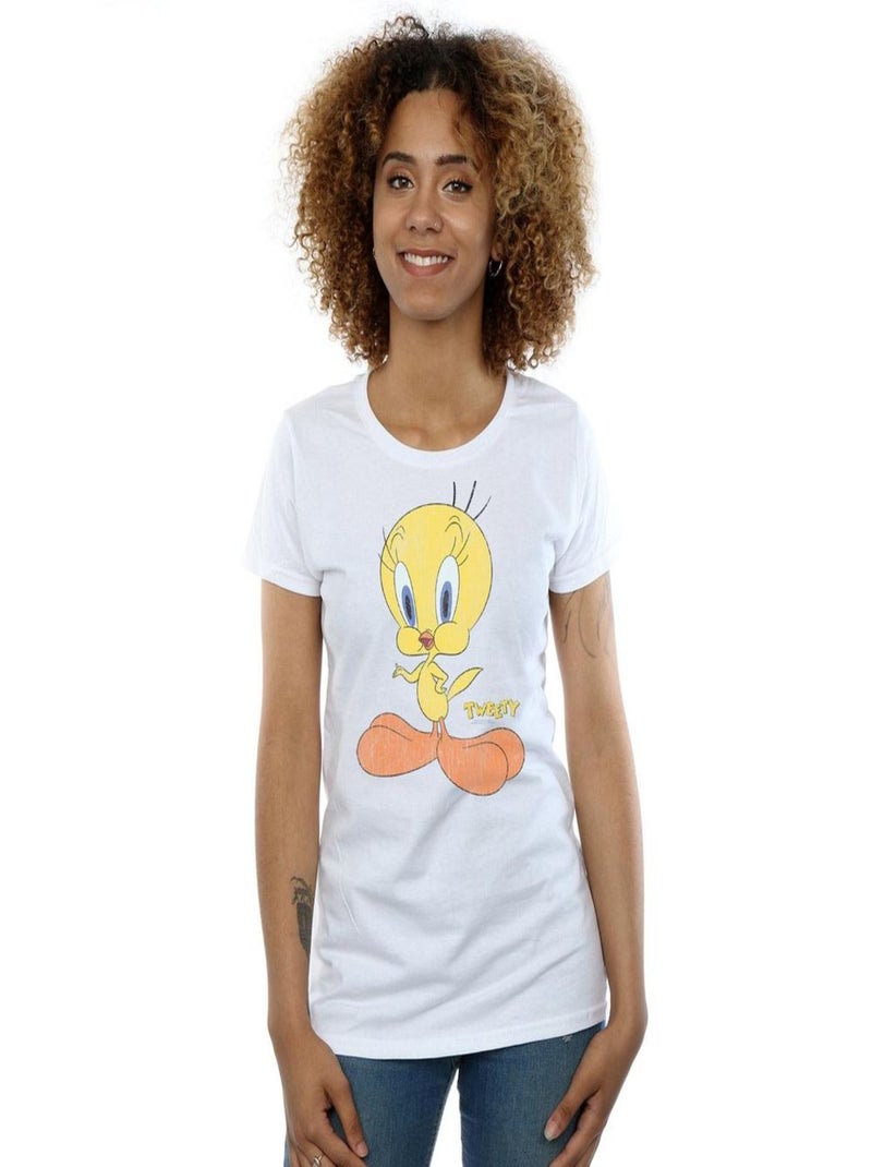 Looney Tunes - T-shirt TWEETY PIE DISTRESSED Blanc - Kiabi