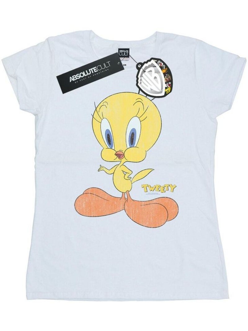Looney Tunes - T-shirt TWEETY PIE DISTRESSED Blanc - Kiabi