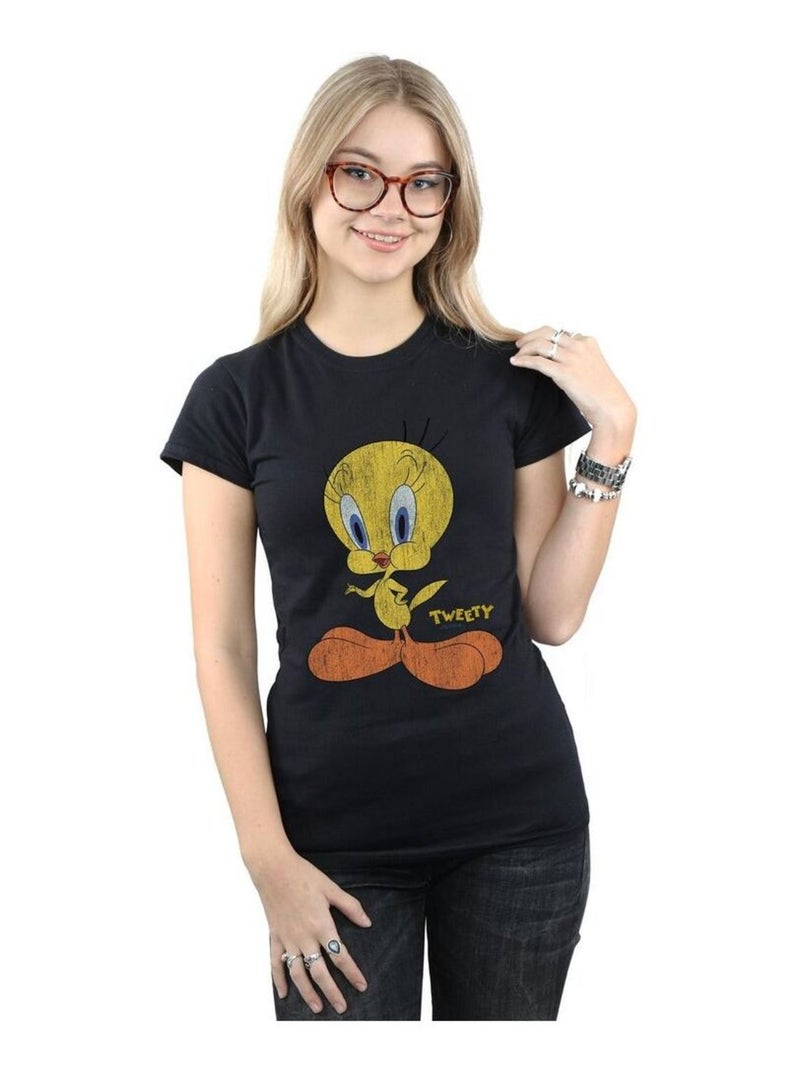 Looney Tunes - T-shirt TWEETY PIE DISTRESSED Noir - Kiabi