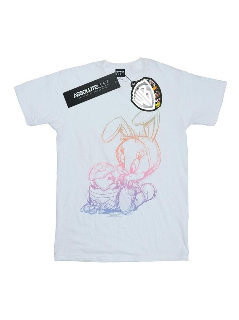 Looney Tunes - T-shirt TWEETY PIE EASTER EGG SKETCH Blanc - Kiabi
