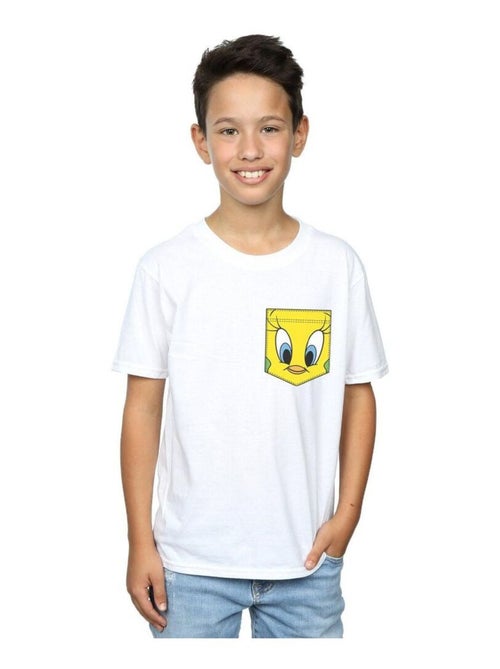 Looney Tunes - T-shirt TWEETY PIE FACE FAUX POCKET - Kiabi