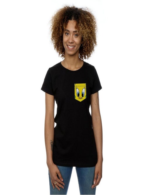 Looney Tunes - T-shirt TWEETY PIE FACE FAUX POCKET - Kiabi