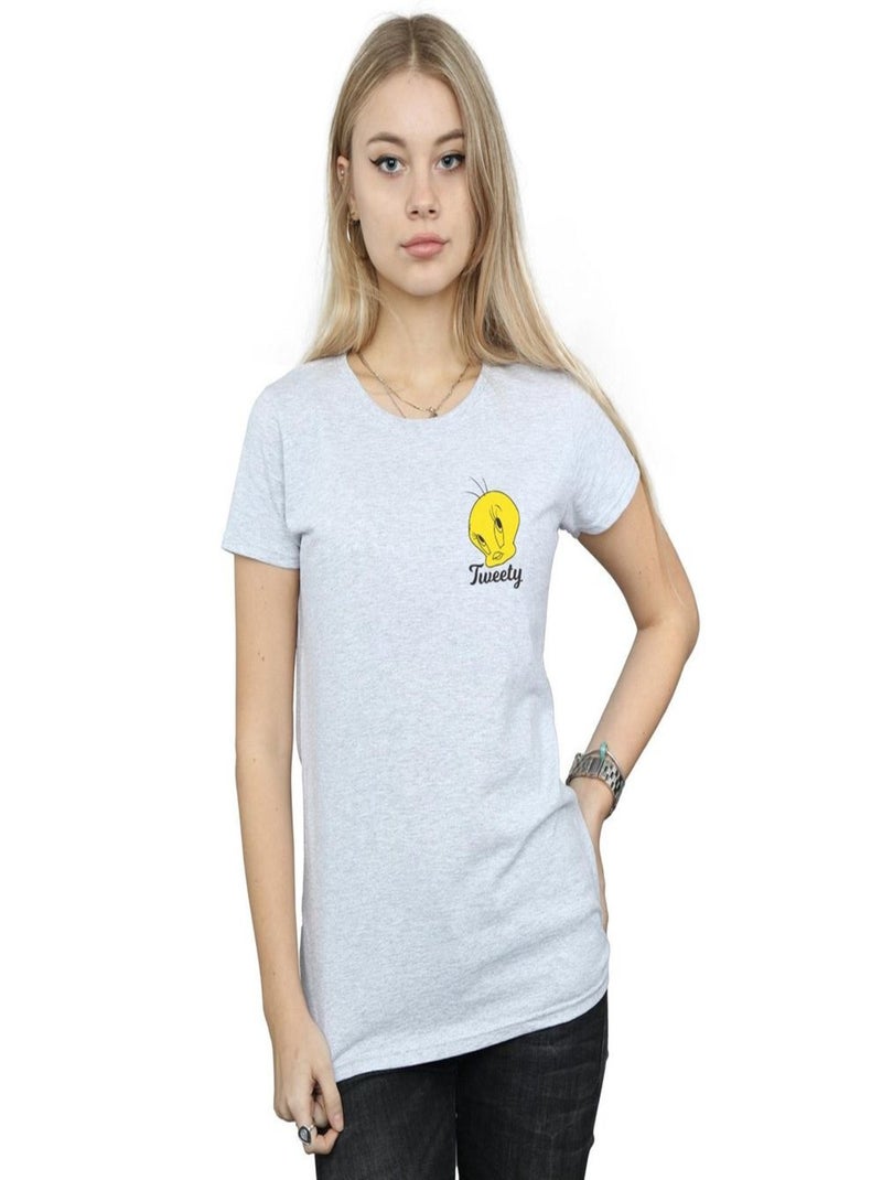 Looney Tunes - T-shirt TWEETY PIE HEAD Gris chiné - Kiabi