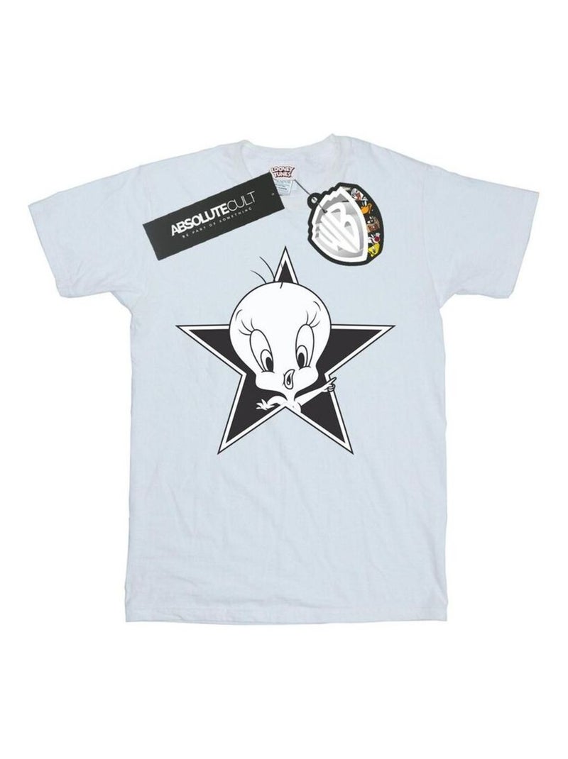 Looney Tunes - T-shirt TWEETY PIE MONO STAR Blanc - Kiabi