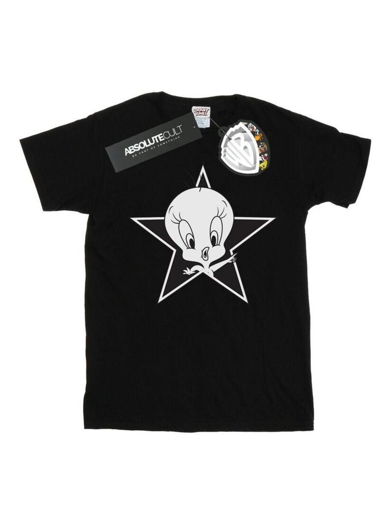 Looney Tunes - T-shirt TWEETY PIE MONO STAR Noir - Kiabi