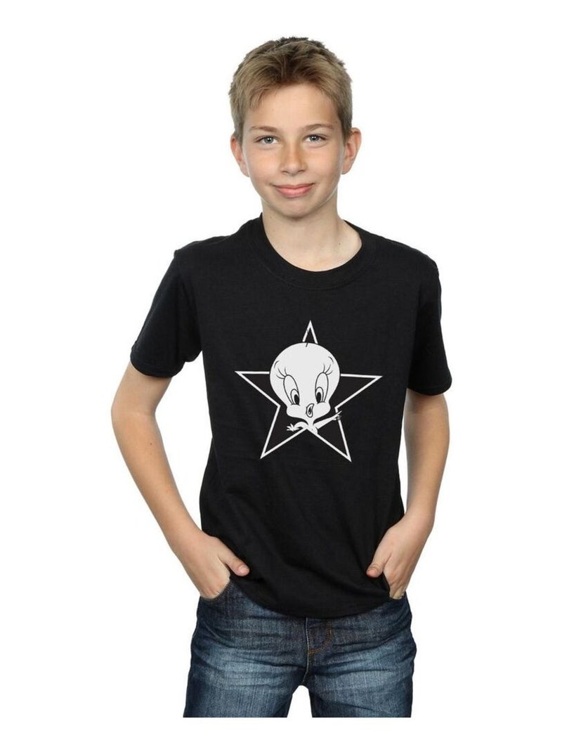 Looney Tunes - T-shirt TWEETY PIE MONO STAR Noir - Kiabi