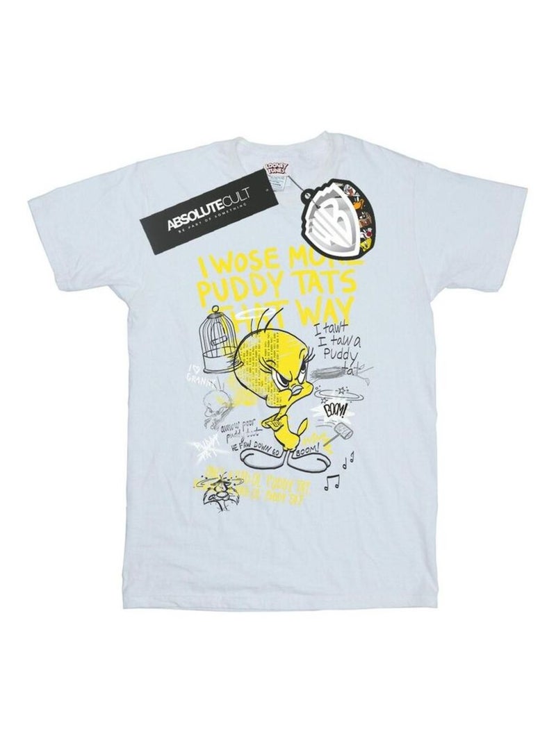 Looney Tunes - T-shirt TWEETY PIE MORE PUDDY TATS Blanc - Kiabi