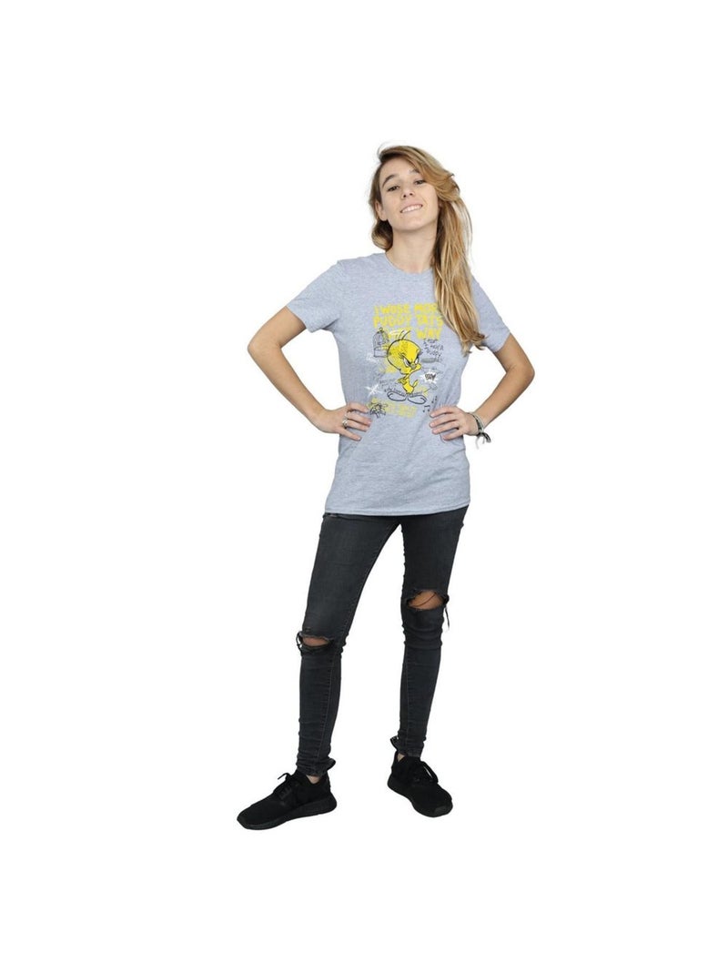 Looney Tunes - T-shirt TWEETY PIE MORE PUDDY TATS Gris chiné - Kiabi