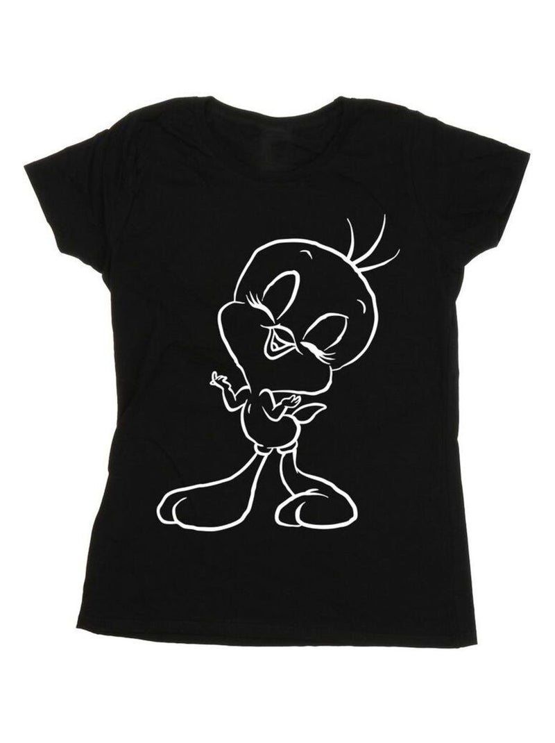 Looney Tunes - T-shirt TWEETY PIE OUTLINE Noir - Kiabi