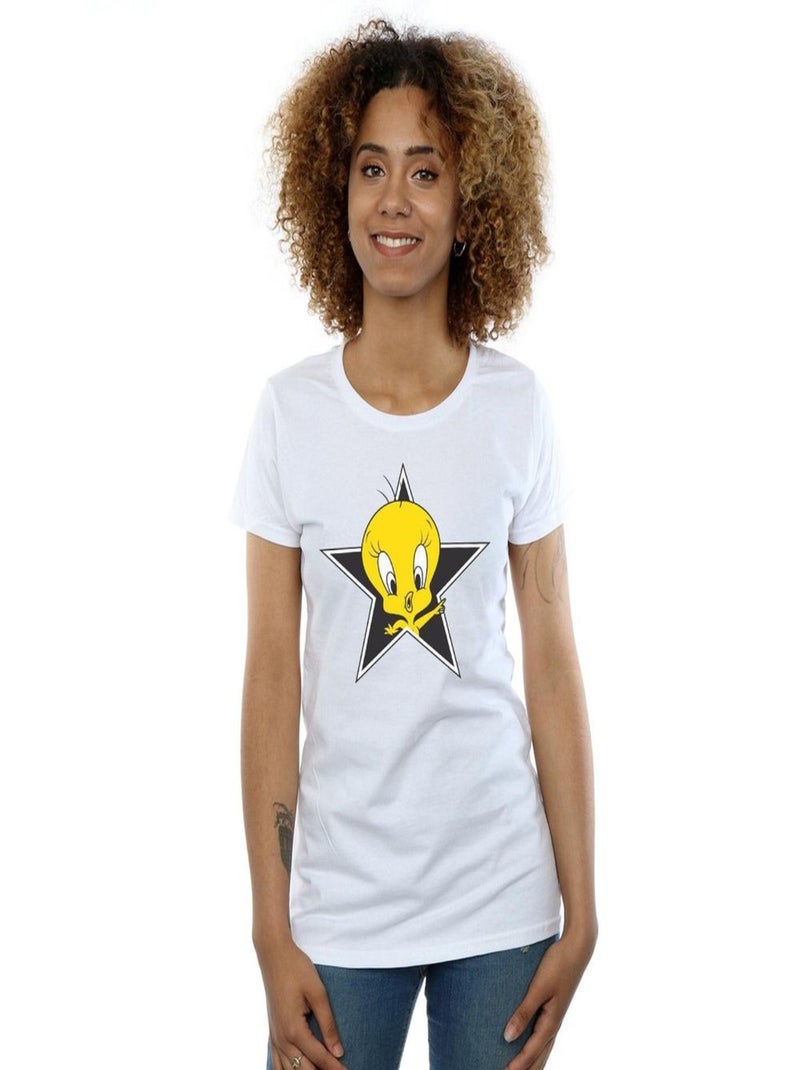 Looney Tunes - T-shirt TWEETY PIE STAR Blanc - Kiabi