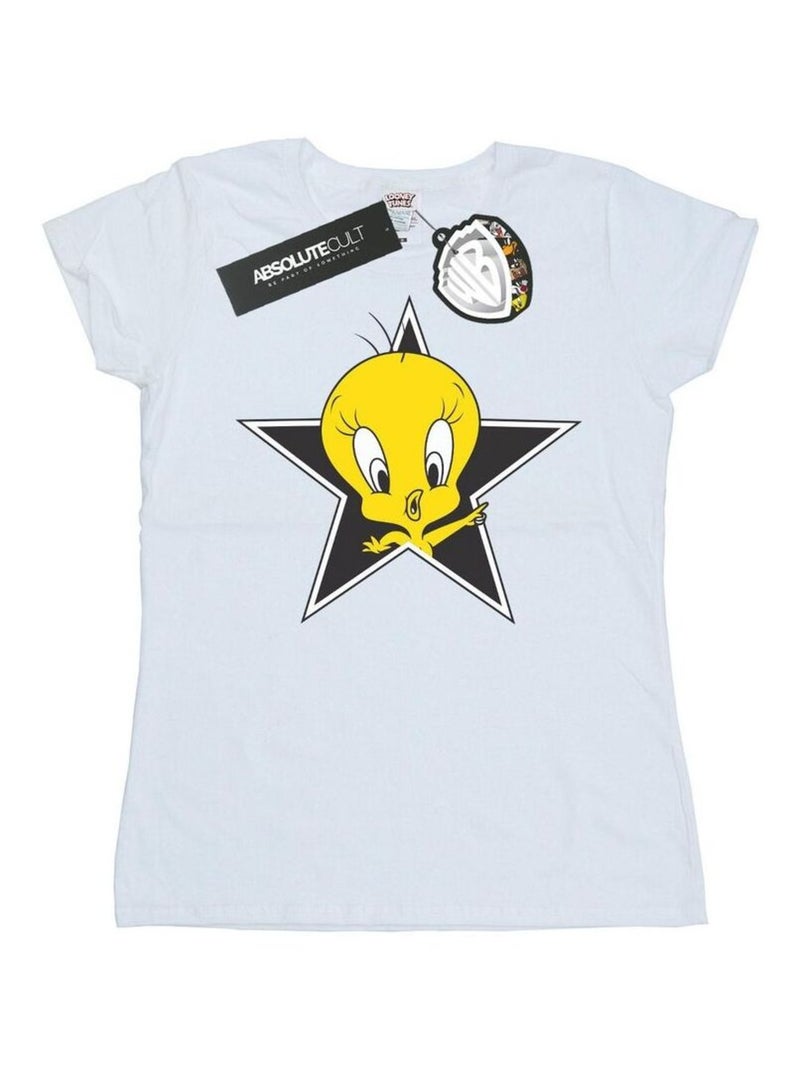 Looney Tunes - T-shirt TWEETY PIE STAR Blanc - Kiabi