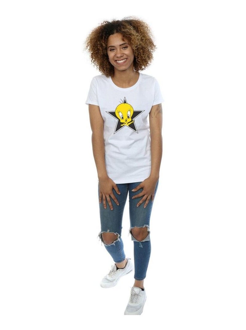Looney Tunes - T-shirt TWEETY PIE STAR Blanc - Kiabi