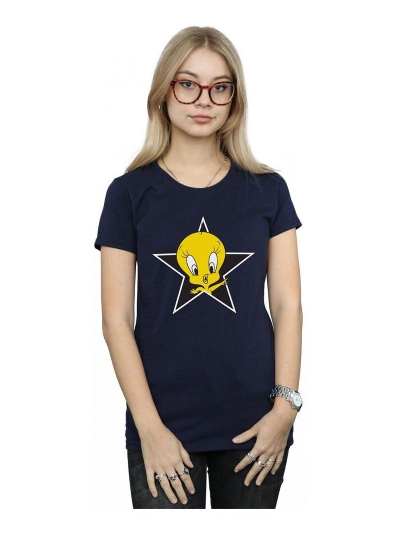 Looney Tunes - T-shirt TWEETY PIE STAR Bleu marine - Kiabi