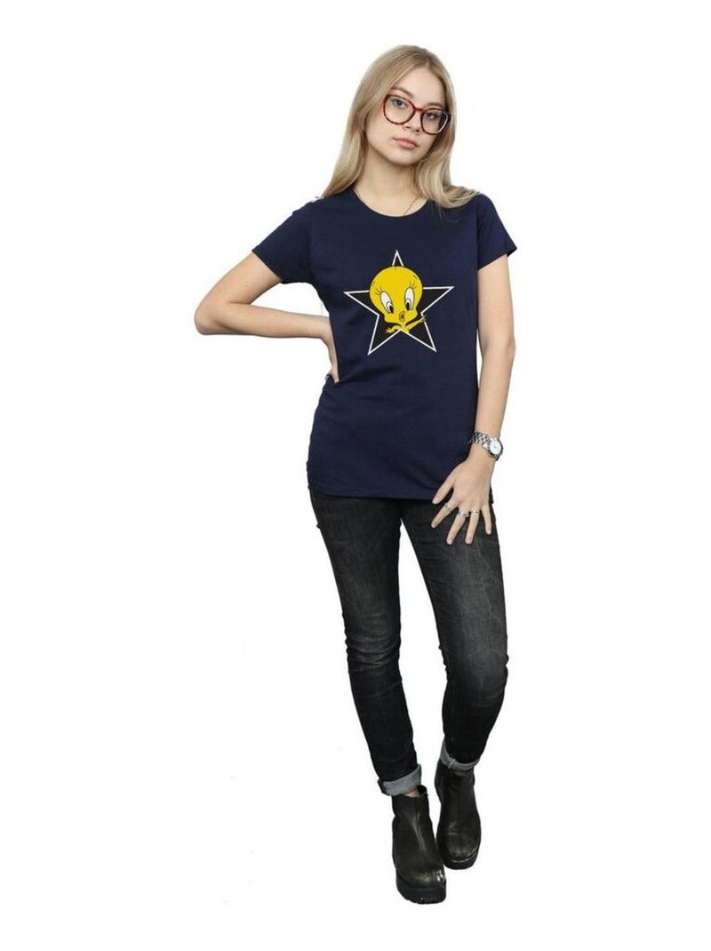 Looney Tunes - T-shirt TWEETY PIE STAR Bleu marine - Kiabi