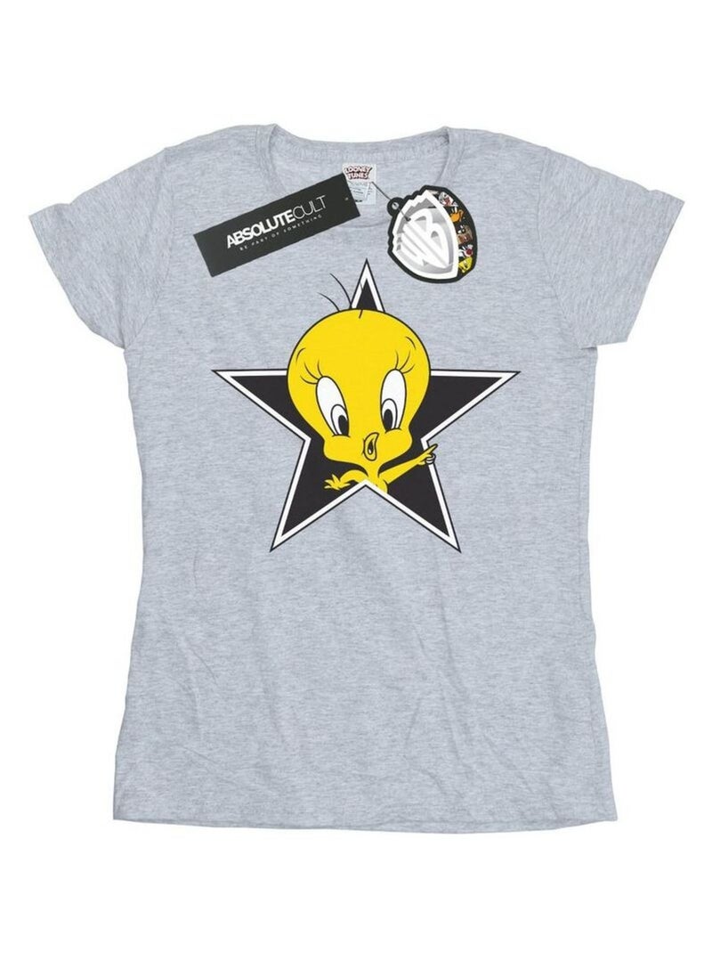 Looney Tunes - T-shirt TWEETY PIE STAR Gris chiné - Kiabi