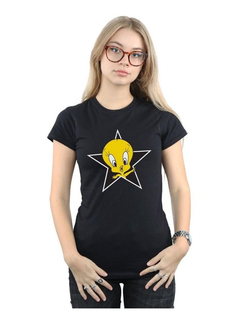 Looney Tunes - T-shirt TWEETY PIE STAR Noir - Kiabi