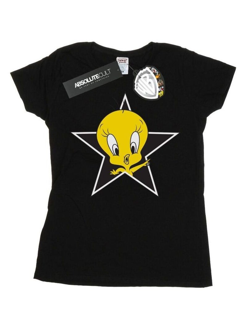 Looney Tunes - T-shirt TWEETY PIE STAR Noir - Kiabi