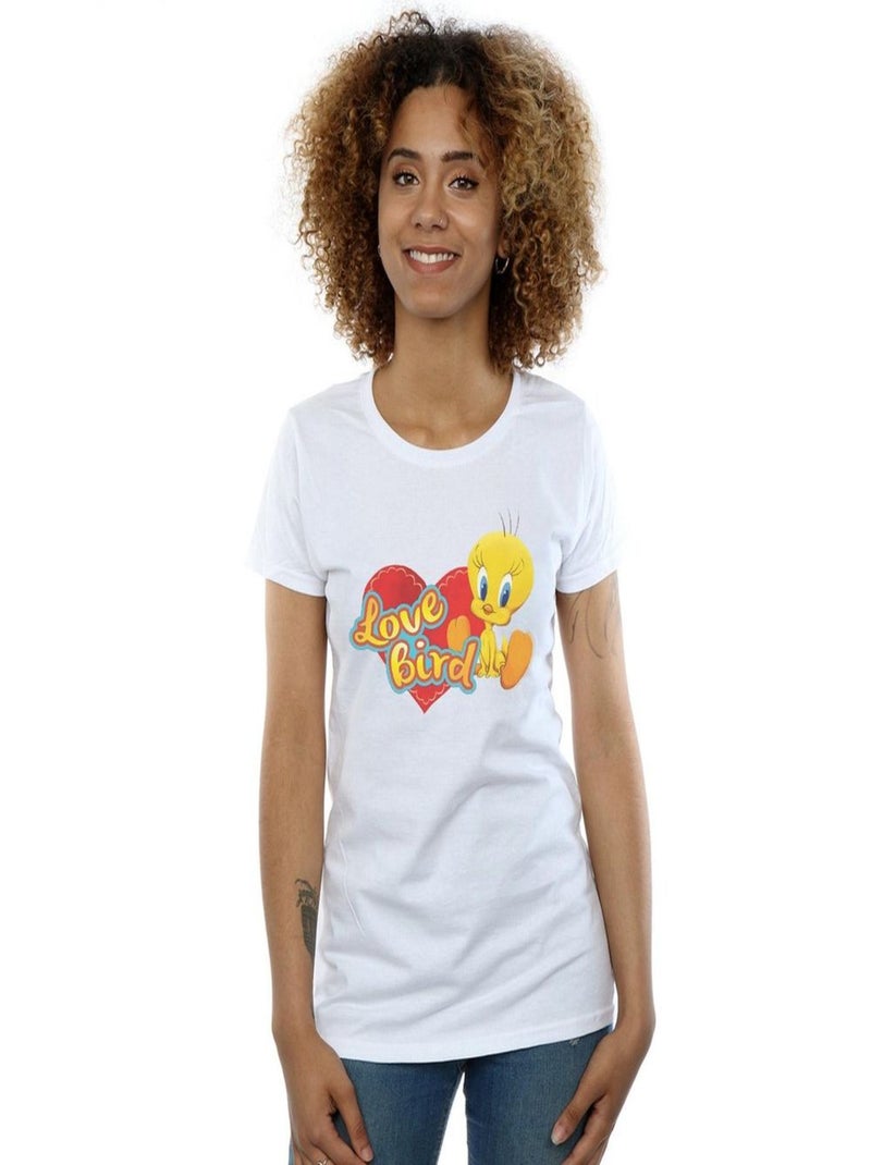 Looney Tunes - T-shirt TWEETY PIE VALENTINE'S DAY LOVE BIRD Blanc - Kiabi