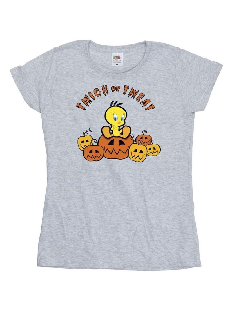 Looney Tunes - T-shirt TWICK OR TWEAT Gris chiné - Kiabi