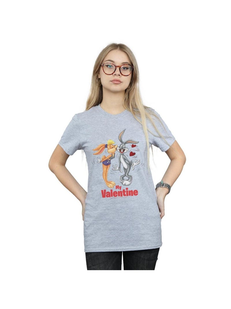 Looney Tunes - T-shirt VALENTINE'S DAY Gris chiné - Kiabi