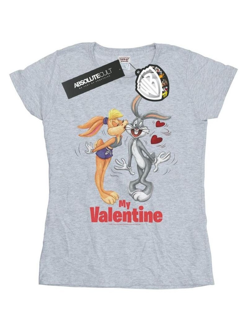 Looney Tunes - T-shirt VALENTINE'S DAY Gris chiné - Kiabi
