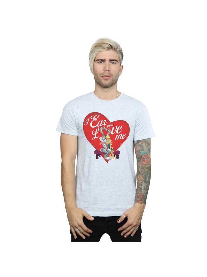 Looney Tunes - T-shirt VALENTINE'S DAY LOVE ME Gris chiné - Kiabi