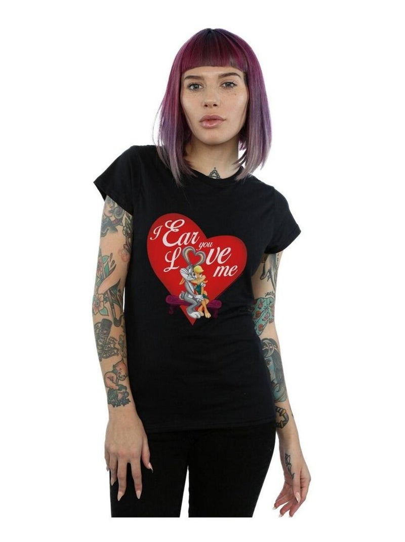 Looney Tunes - T-shirt VALENTINE'S DAY LOVE ME Noir - Kiabi