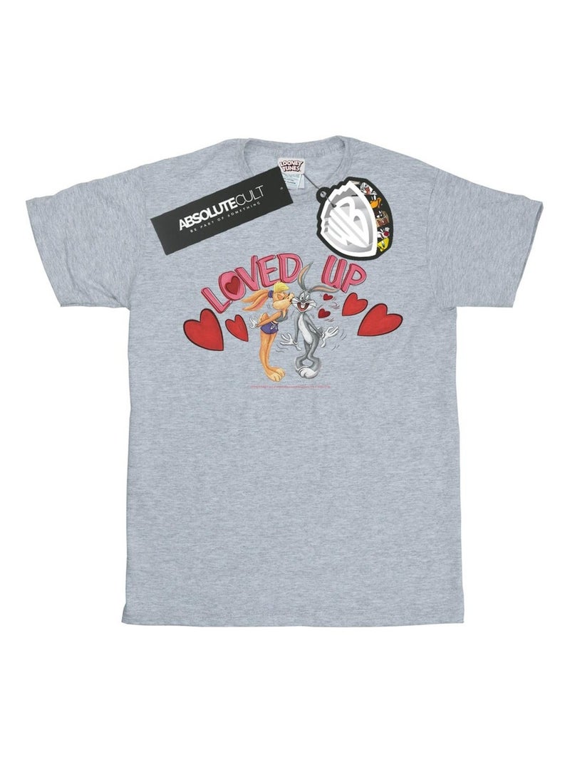 Looney Tunes - T-shirt VALENTINE'S DAY LOVED UP Gris chiné - Kiabi