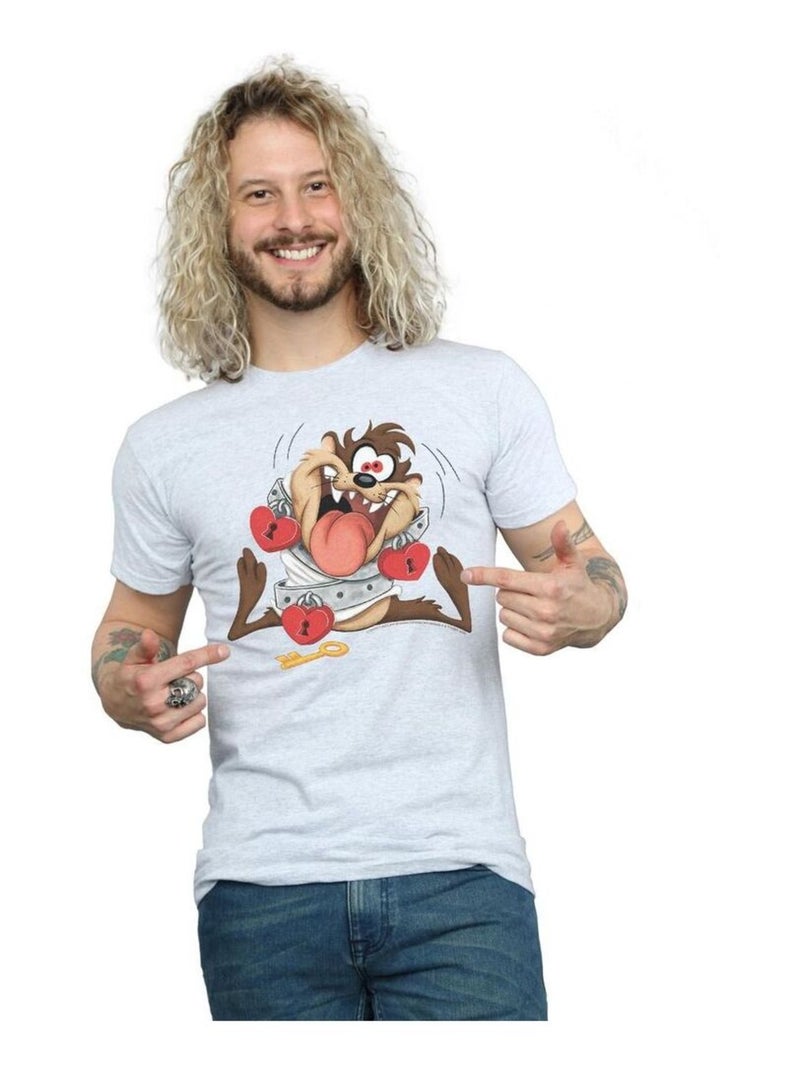 Looney Tunes - T-shirt VALENTINE'S DAY MADLY IN LOVE Gris chiné - Kiabi