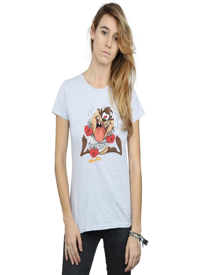 Looney Tunes - T-shirt VALENTINE'S DAY MADLY IN LOVE Gris chiné - Kiabi