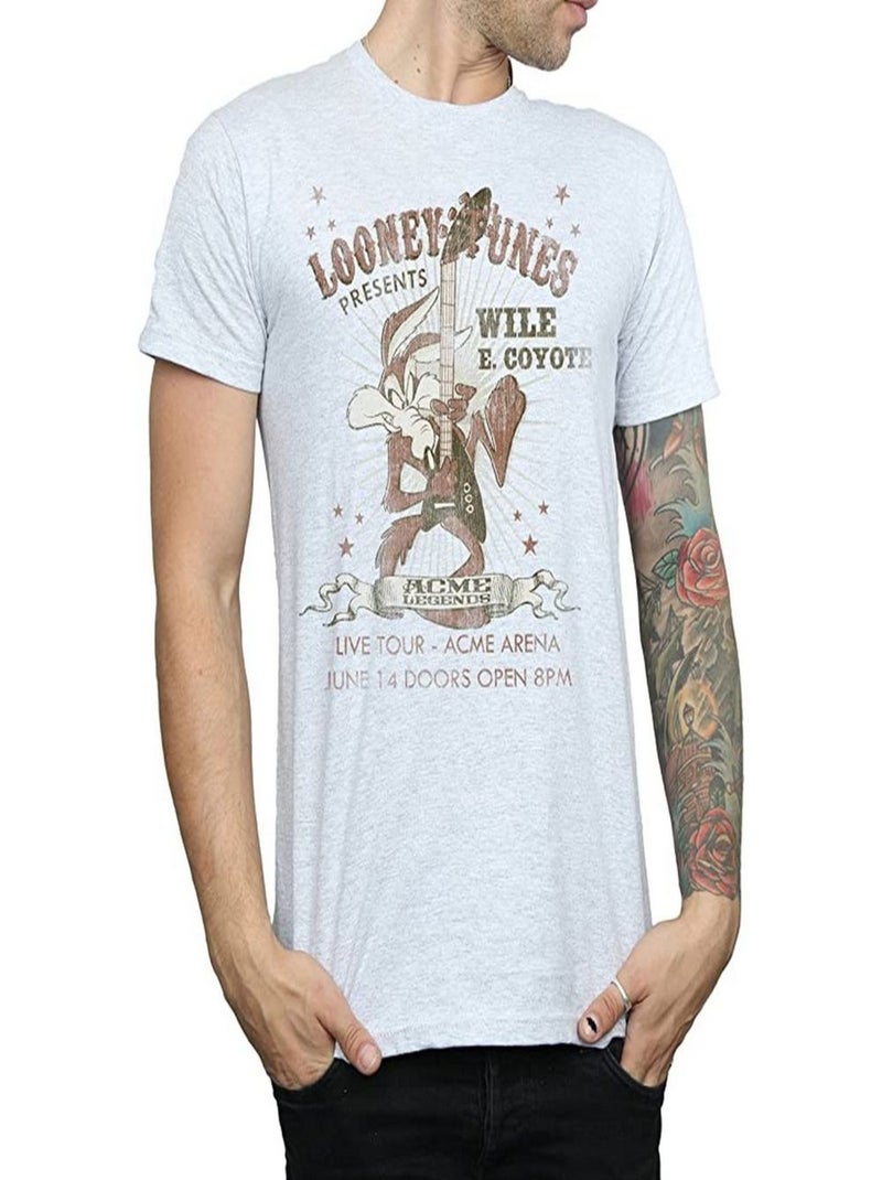Looney Tunes - T-shirt (Vil Coyote) Gris chiné - Kiabi