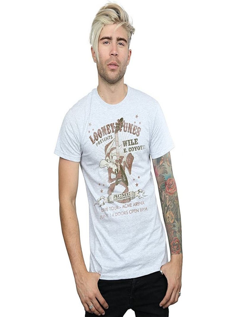 Looney Tunes - T-shirt (Vil Coyote) Gris chiné - Kiabi