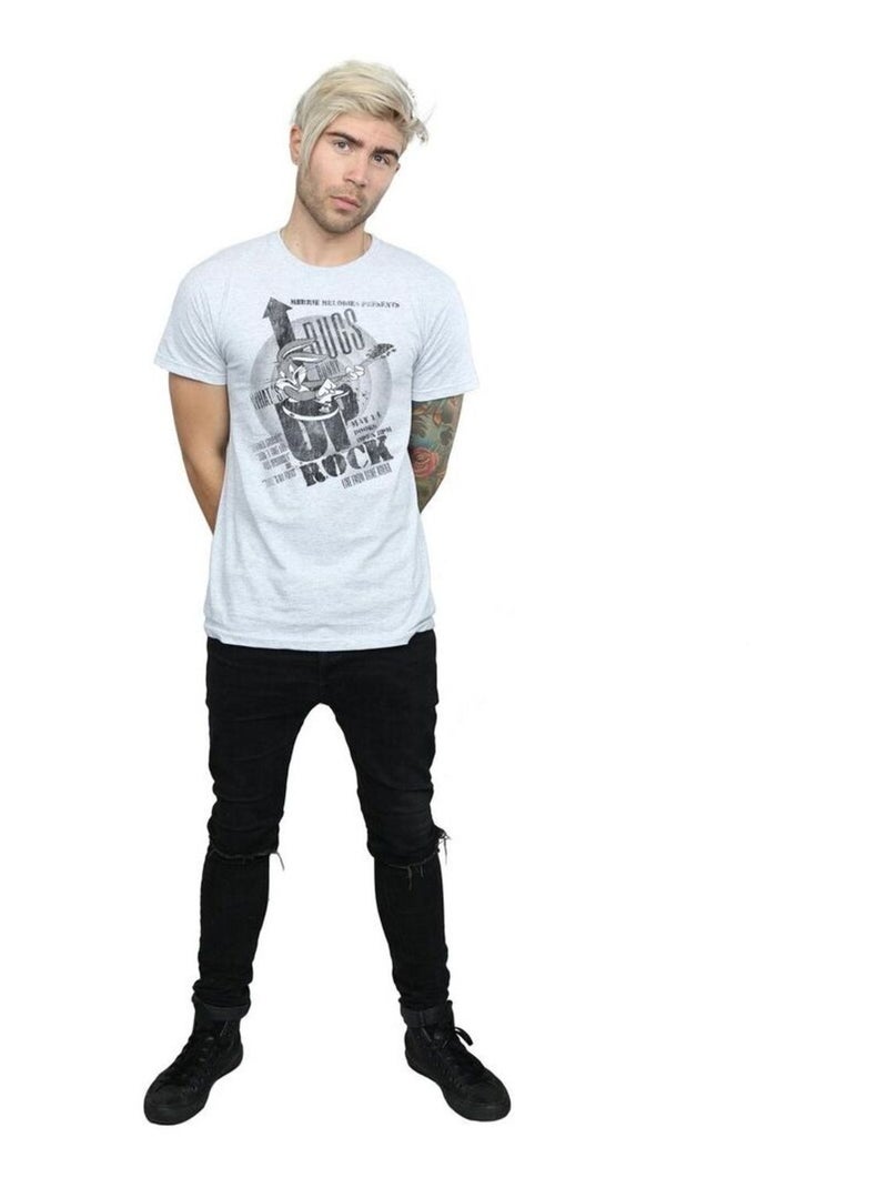 Looney Tunes - T-shirt WHAT'S Là-Haut ROCK Gris chiné - Kiabi