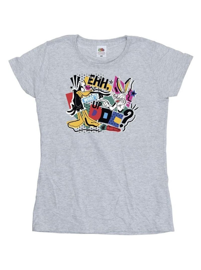 Looney Tunes - T-shirt WHAT'S UP DOC Gris chiné - Kiabi