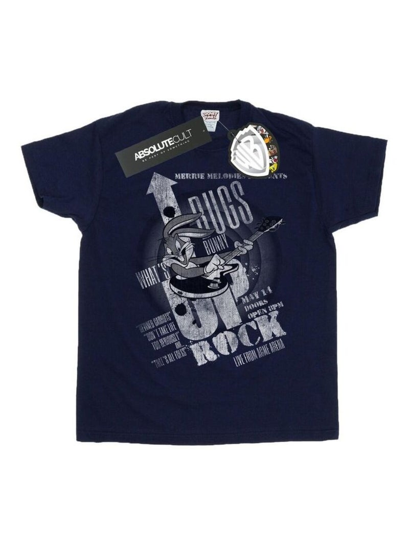 Looney Tunes - T-shirt WHAT'S UP ROCK Bleu marine - Kiabi