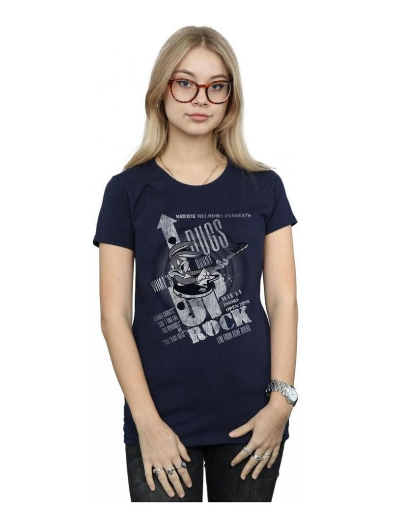 Looney Tunes - T-shirt WHAT'S UP ROCK Bleu marine - Kiabi