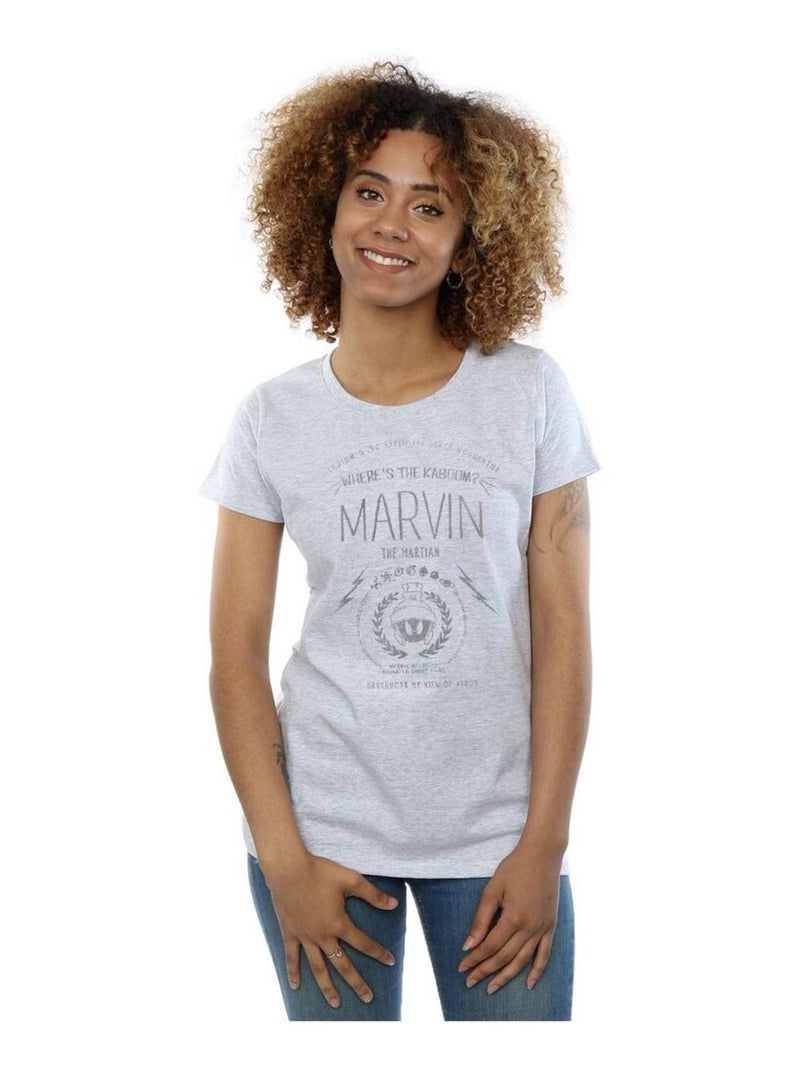 Looney Tunes - T-shirt WHERE'S THE KABOOM Gris chiné - Kiabi