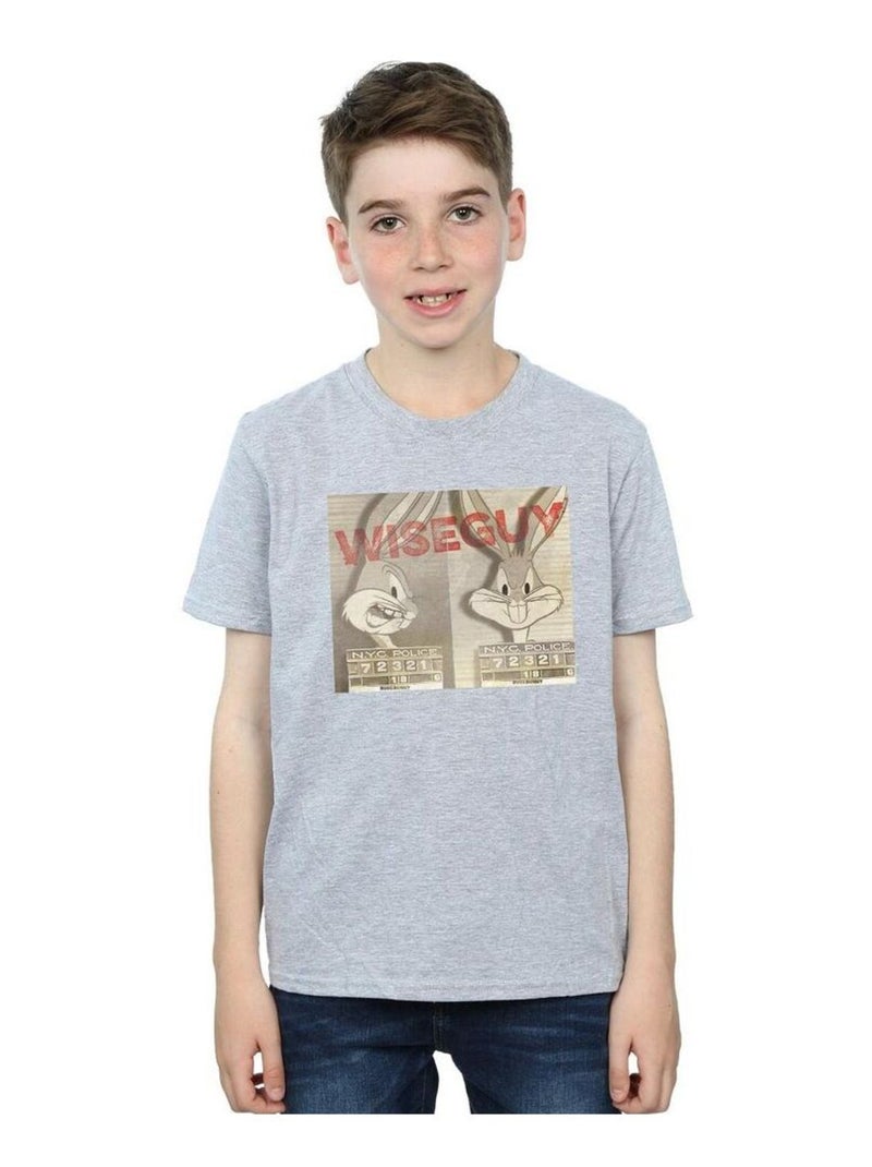 Looney Tunes - T-shirt WISE GUY Gris chiné - Kiabi
