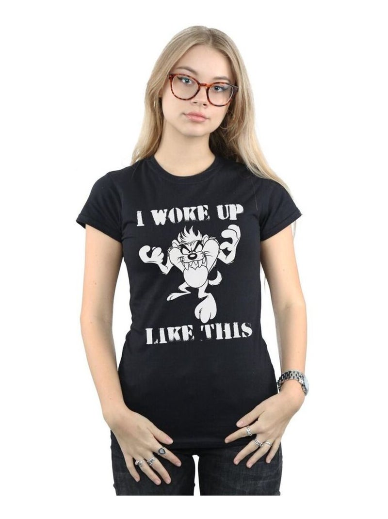 Looney Tunes - T-shirt WOKE UP LIKE THIS Noir - Kiabi